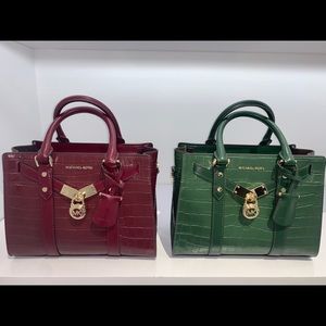 Nouveau Hamilton CrocodileEmbossed Leather Satchel